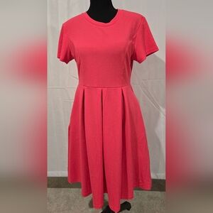 Textured Bright Pink Women's Dress